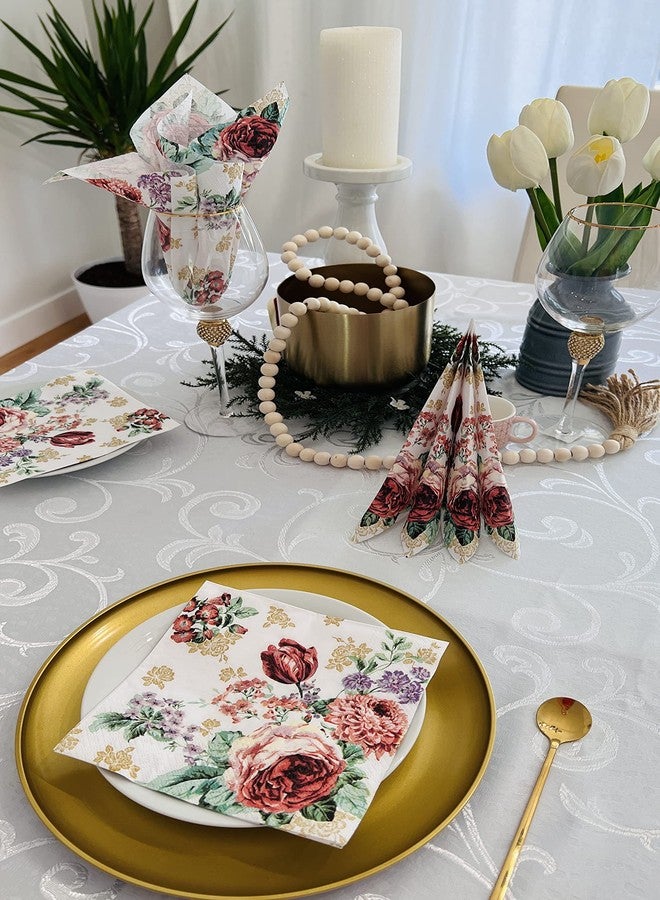 Importer AM AM Décor - 20 Count Soft 3-Ply Tissue Decoupage Luncheon Paper Napkins -13" x 13" (Unfolded) (Mysterious Roses, 13x13 Inch (Pack of 20)) - Image 2
